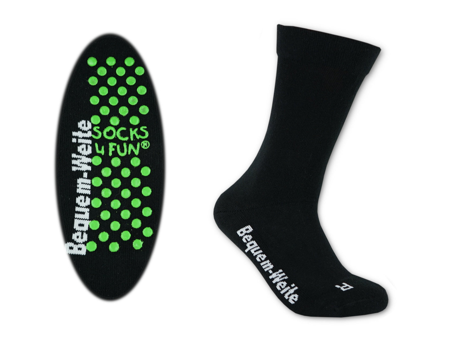 4 Paar Gesundheitssocken mit ABS für Diabetiker-Socken ohne Gummi-Bund für Herren & Damen | Extra weiter Schaft in breiter Trichterform Venenfreundlich
