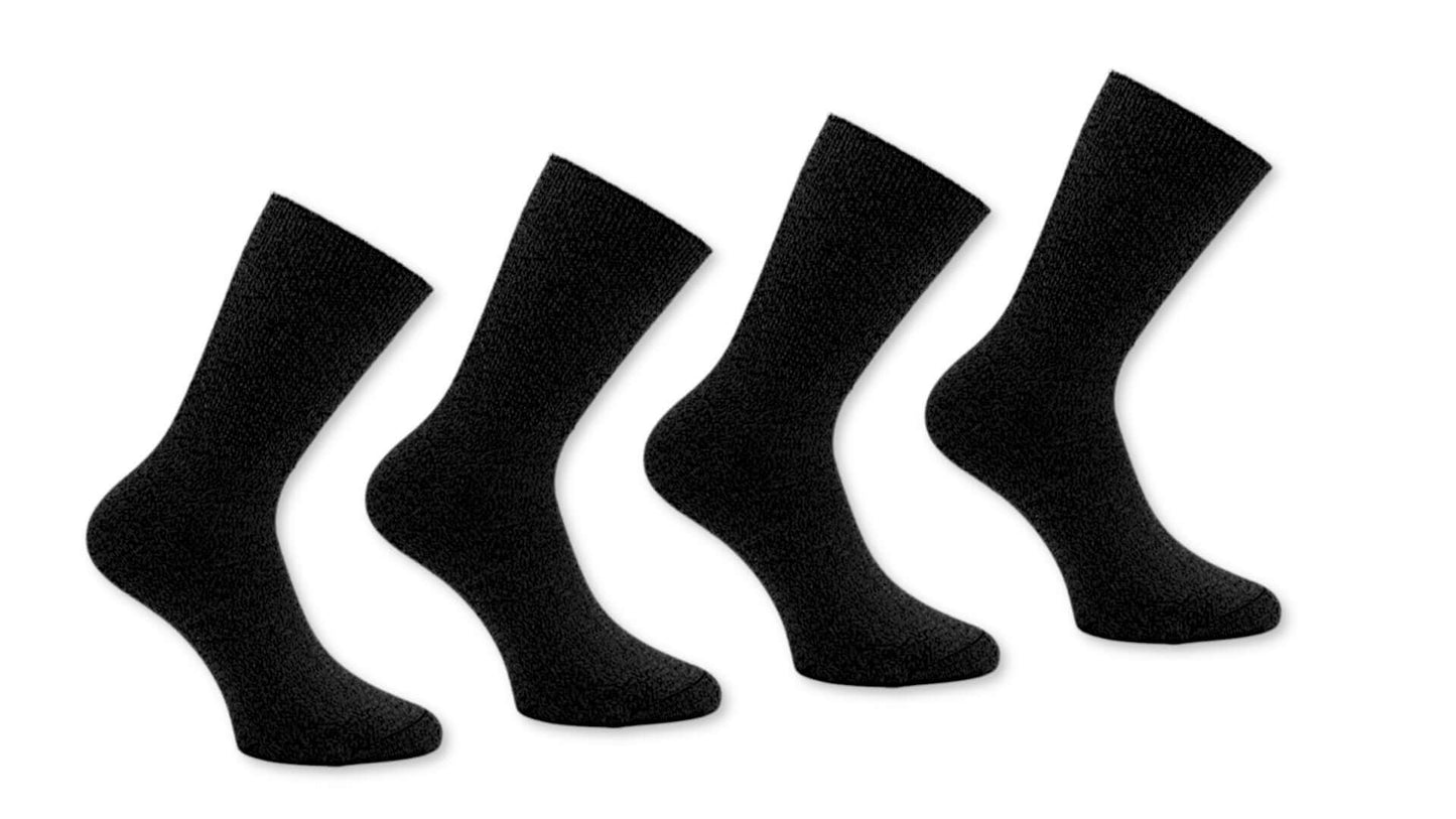 warme Diabetiker-Socken | 4 Paar | Gesundheitssocken ohne Gummi | Wintersocken