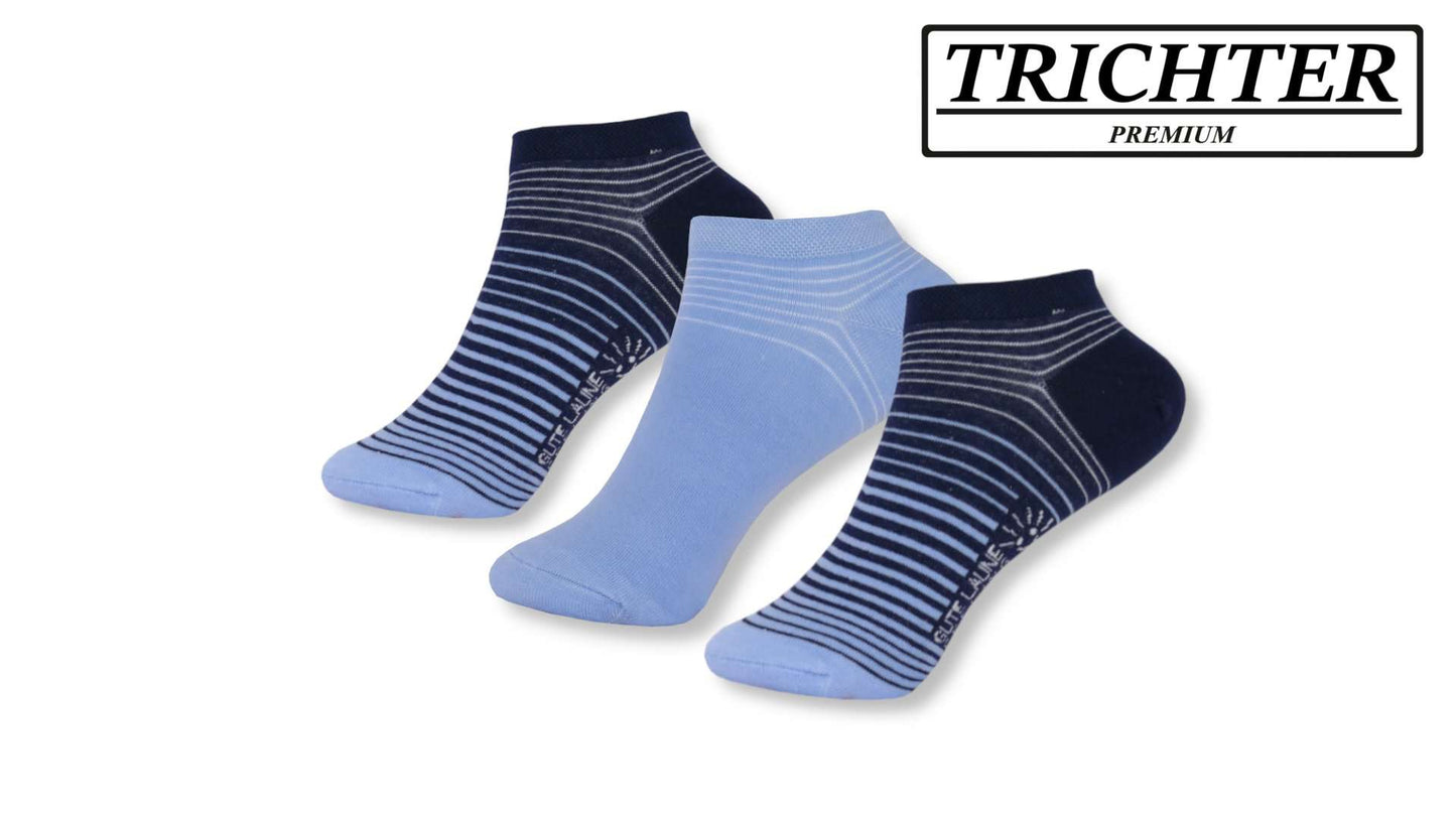 Trichter® 6 Paar Damen Sneaker Socken Set für Sport Freizeit Baumwolle Fun - Damen Sneakersocken Füßlinge - www.Socken-Center24.de