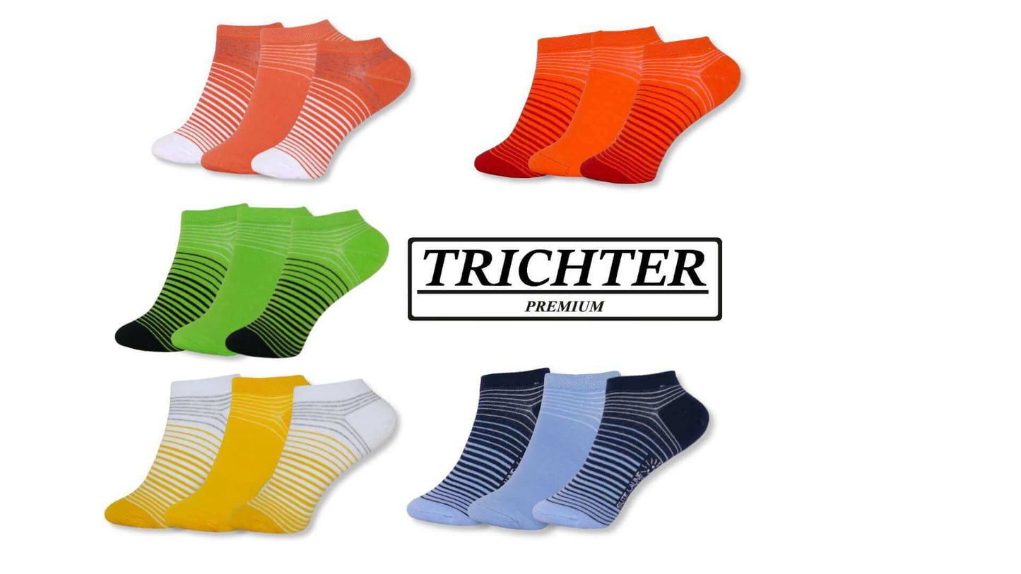 Trichter® 6 Paar Damen Sneaker Socken Set für Sport Freizeit Baumwolle Fun - Damen Sneakersocken Füßlinge - www.Socken-Center24.de
