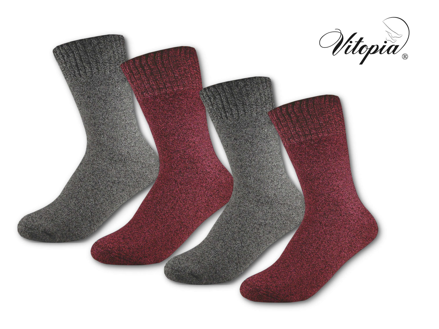 Vitopia®4 Paar Damen Winter Socken extra dick + warm Baumwolle - Damen Thermosocken - www.Socken-Center24.de
