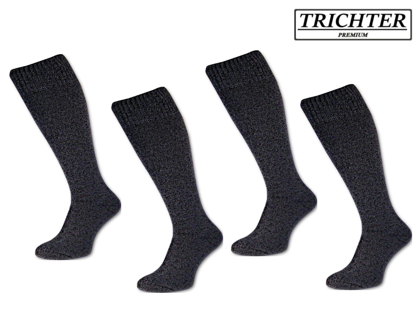 Trichter® 4 Paar Herren Winter Kniestrümpfe extra dick + warm - Herren Thermosocken Kniestrümpfe - www.Socken-Center24.de