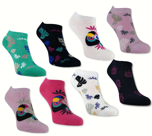 Trichter® 6 Paar Bunte Sneaker-Socken Set für Damen Tucan Füssling für Frauen - Damen Sneakersocken Füßlinge - www.Socken-Center24.de