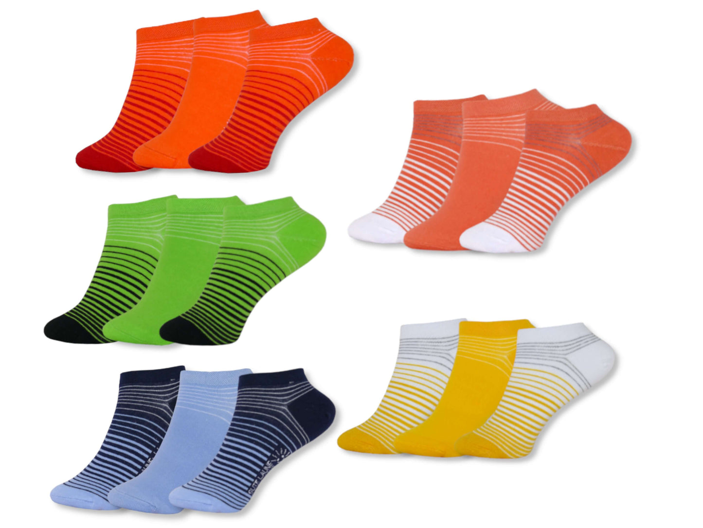 Trichter® 6 Paar Damen Sneaker Socken Set für Sport Freizeit Baumwolle Fun - Damen Sneakersocken Füßlinge - www.Socken-Center24.de