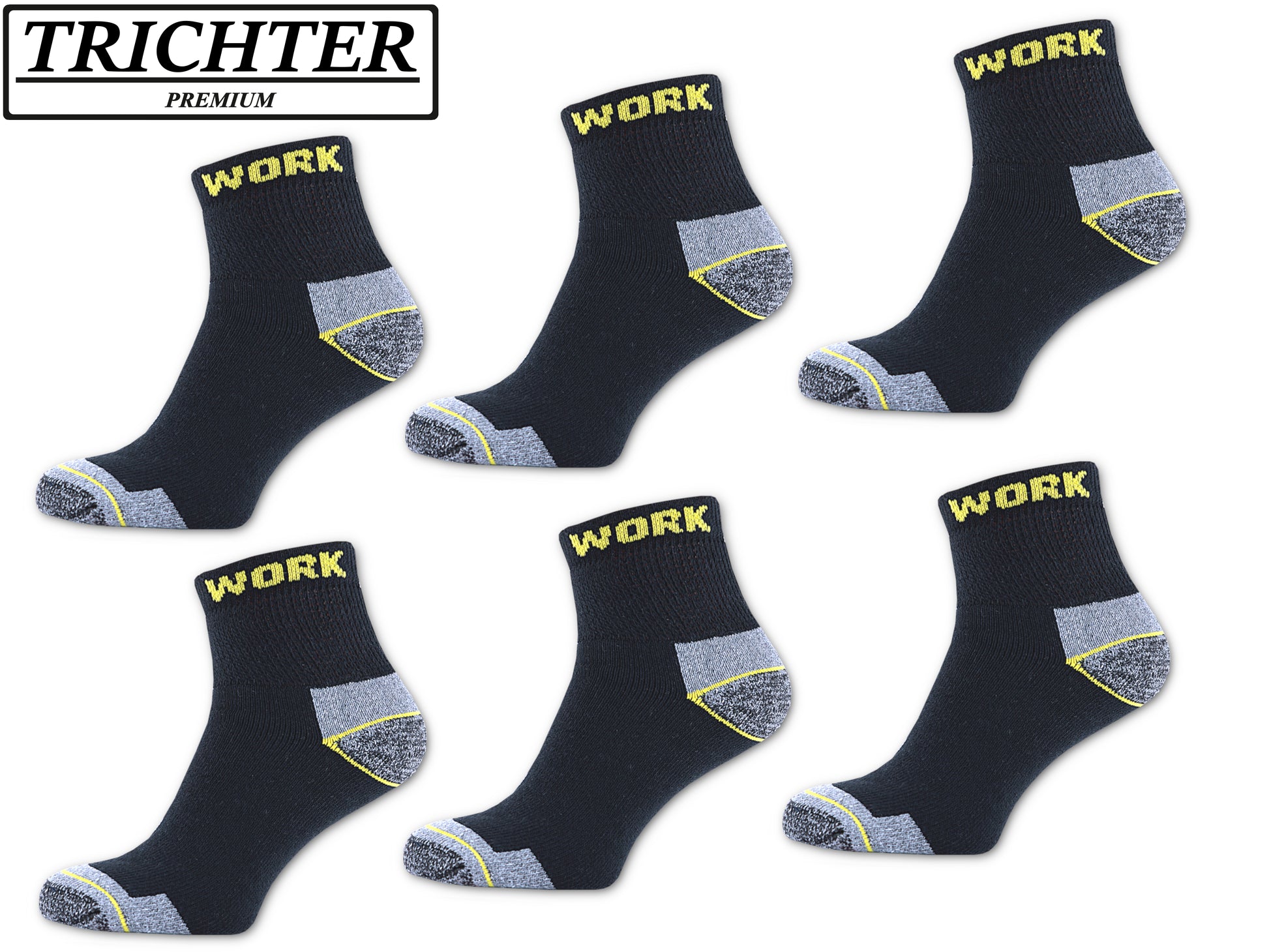 Arbeits Socken Herren Kurzsocken Funktionssocken halblang Trekking mit Vollfrottee kurze Strümpfe Quarter socks robust atmungsaktiv