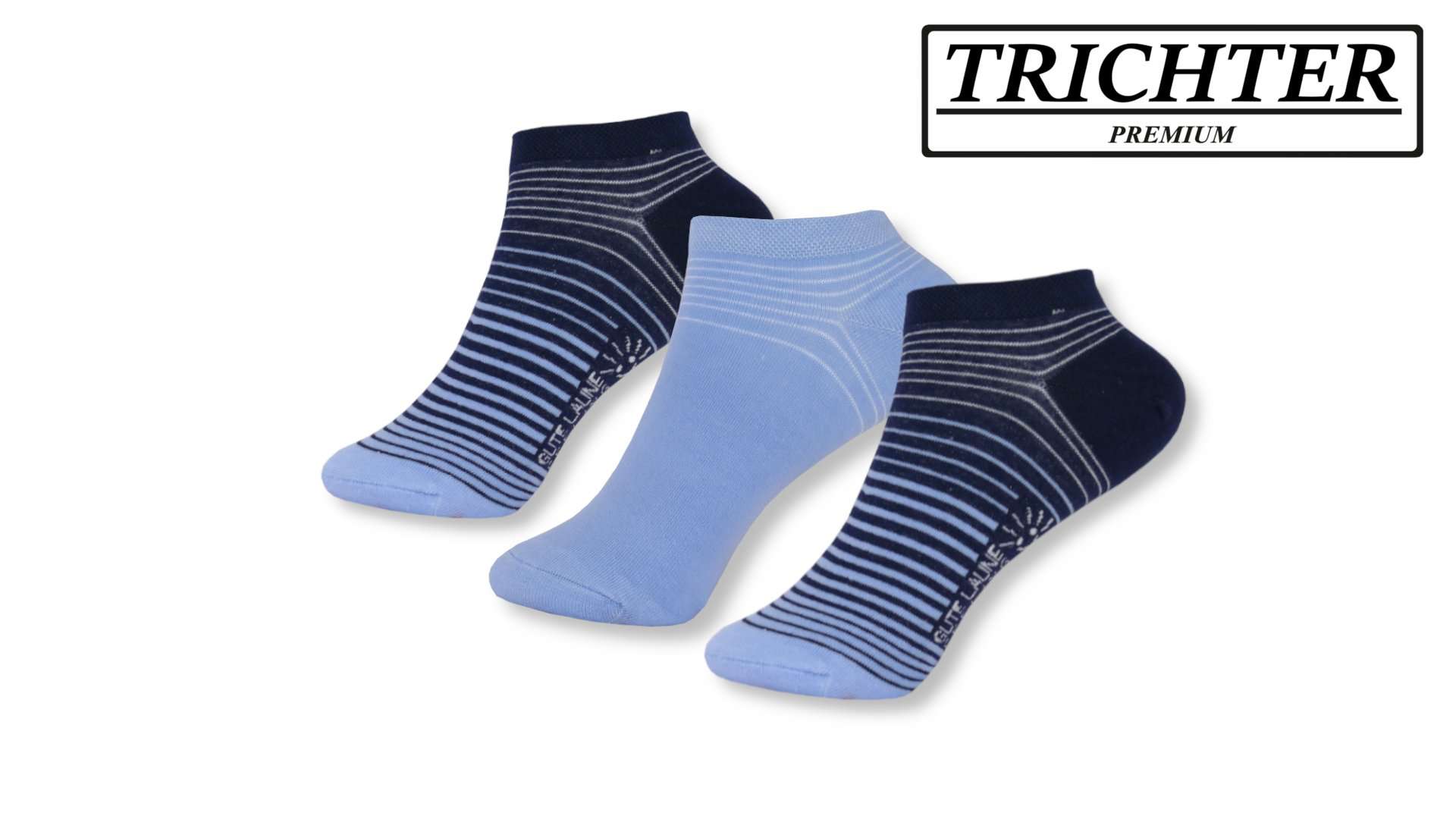 Trichter® 6 Paar Damen Sneaker Socken Set für Sport Freizeit Baumwolle Fun - Damen Sneakersocken Füßlinge - www.Socken-Center24.de