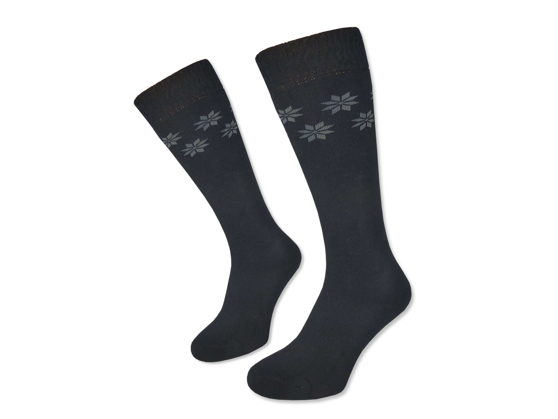 4 Paar Damen Winter Ski Kniestrümpfe Dick + Warm Trachten Baumwolle Schneestern - Damen Thermosocken - www.Socken-Center24.de