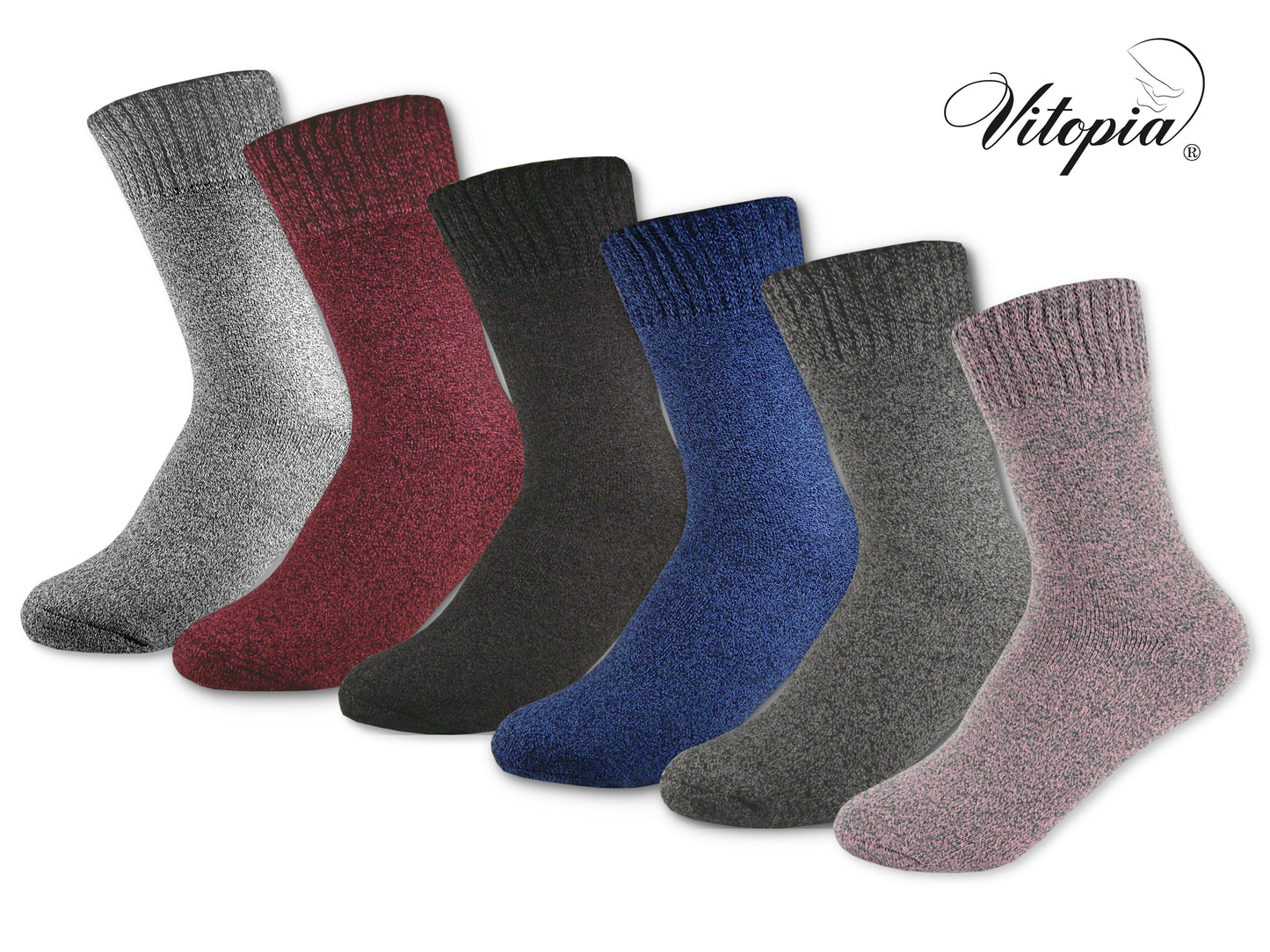 Vitopia®4 Paar Damen Winter Socken extra dick + warm Baumwolle - Damen Thermosocken - www.Socken-Center24.de
