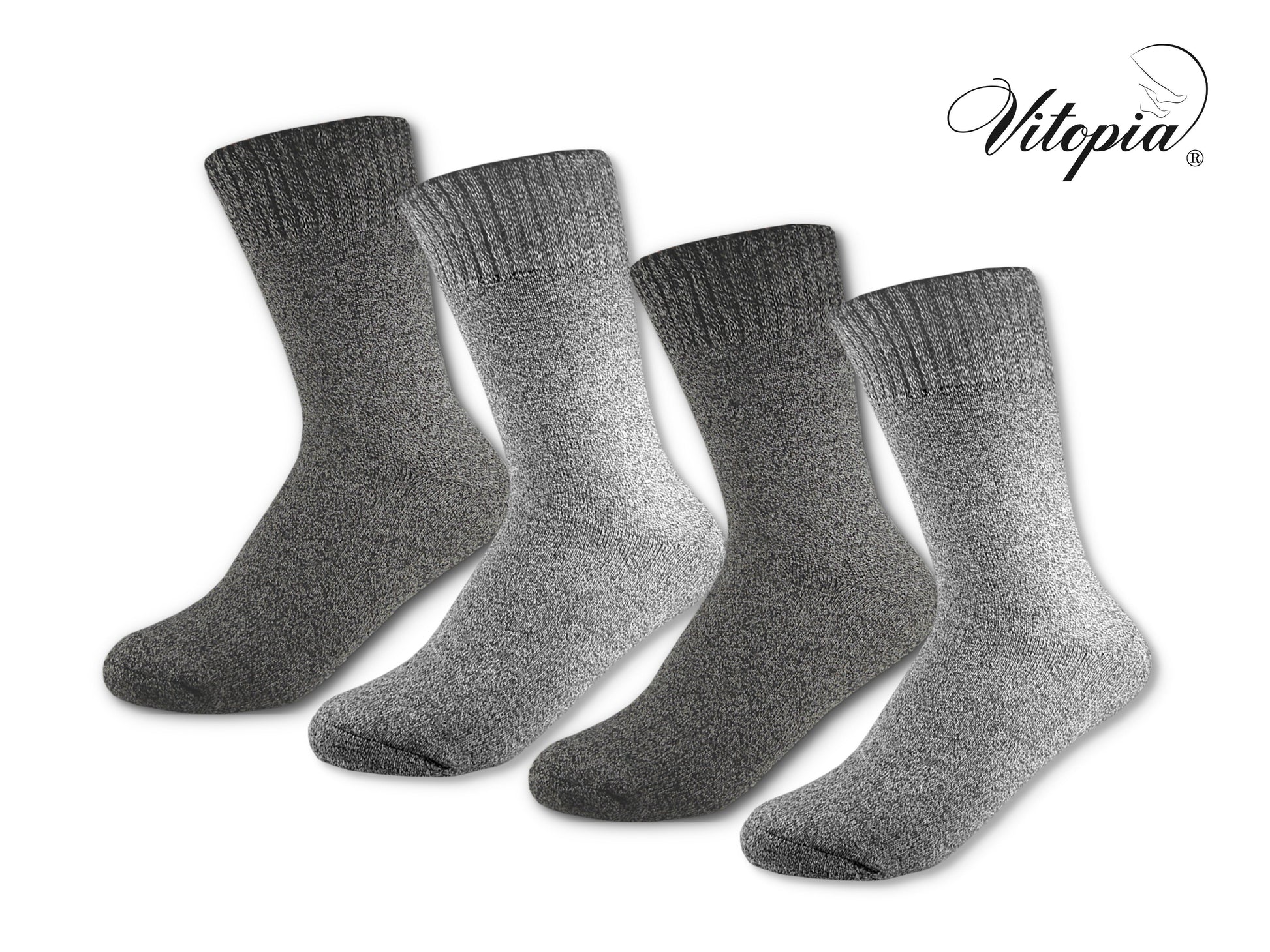 Vitopia® 4 Paar Herren Winter Socken extra dick + warm Baumwolle - Herren Diabetikersocken Gesundheitssocken Thermosocken - www.Socken-Center24.de