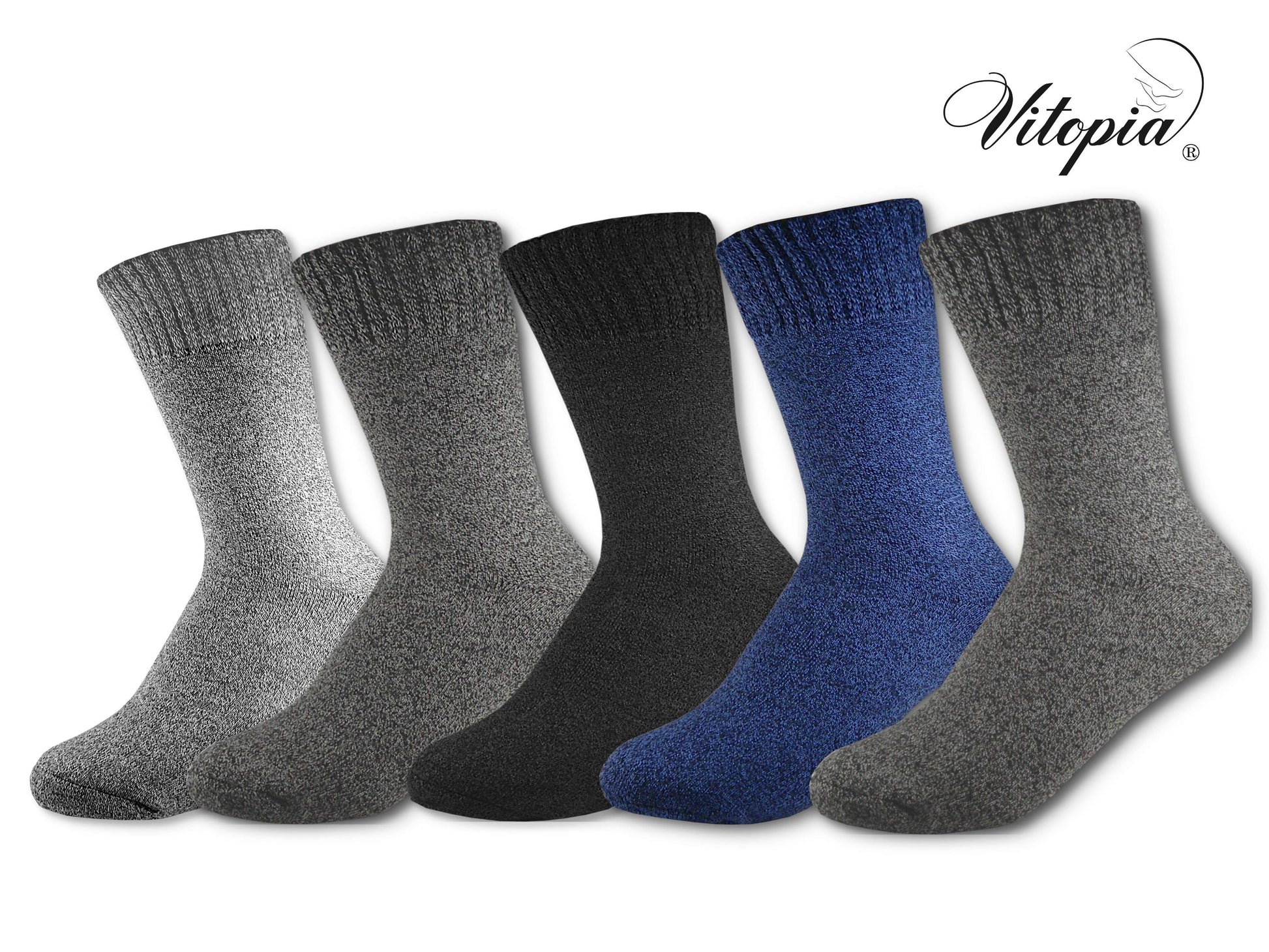 Vitopia® 4 Paar Herren Winter Socken extra dick + warm Baumwolle - Herren Diabetikersocken Gesundheitssocken Thermosocken - www.Socken-Center24.de
