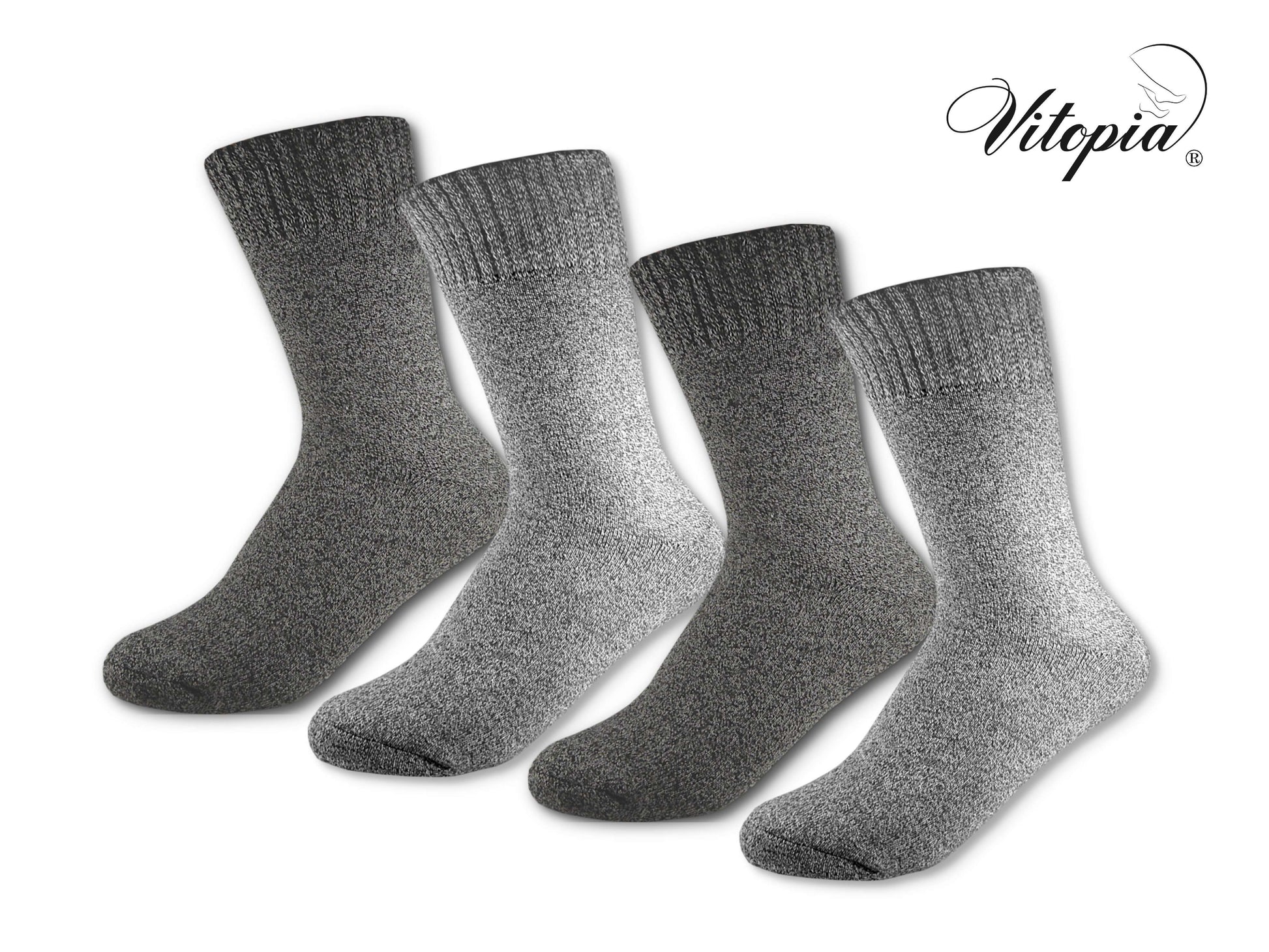 Vitopia® 4 Paar Herren Winter Socken extra dick + warm Baumwolle - Herren Diabetikersocken Gesundheitssocken Thermosocken - www.Socken-Center24.de