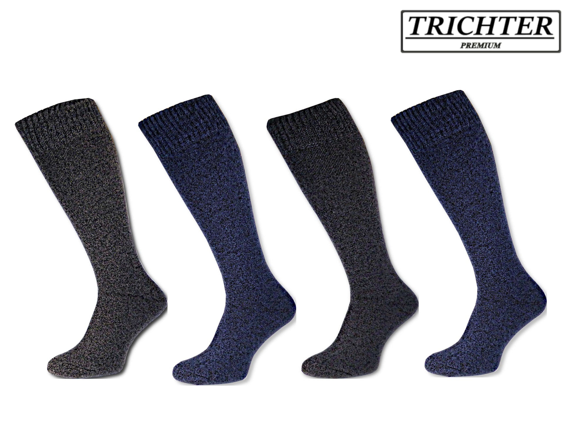 Trichter® 4 Paar Herren Winter Kniestrümpfe extra dick + warm - Herren Thermosocken Kniestrümpfe - www.Socken-Center24.de